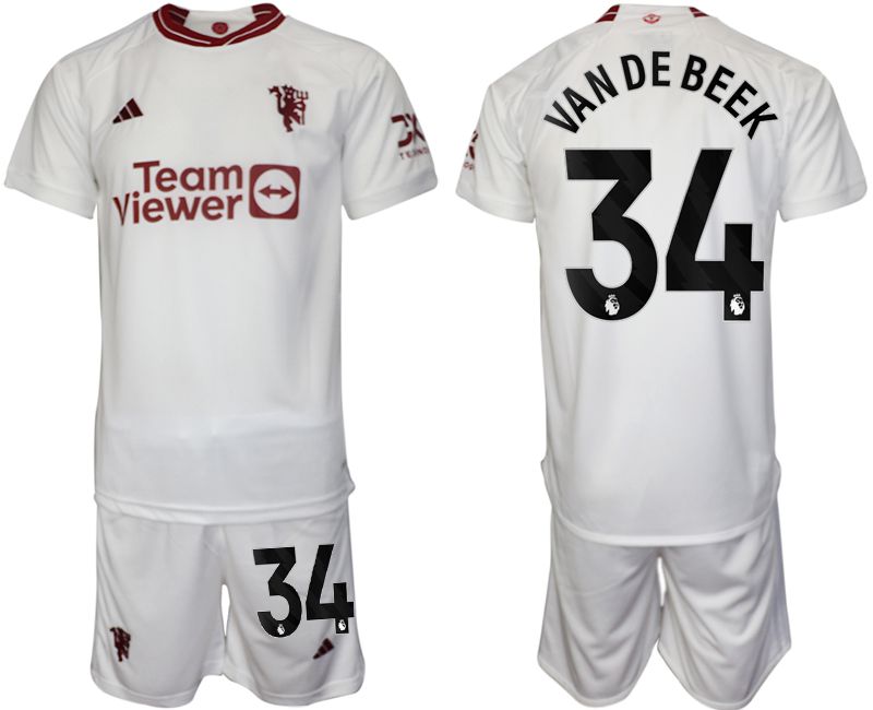 Men 2023-2024 Club Manchester United away white 34 Soccer Jersey